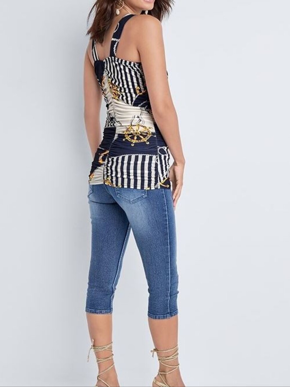 VENUS Ruched Nautical Camisole Top NWOT